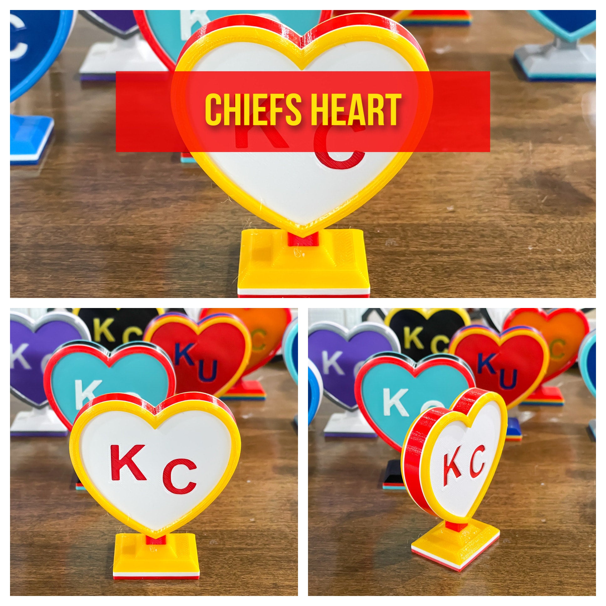 Kansas City Chiefs and Kansas City Royals Heart tiny heart shape